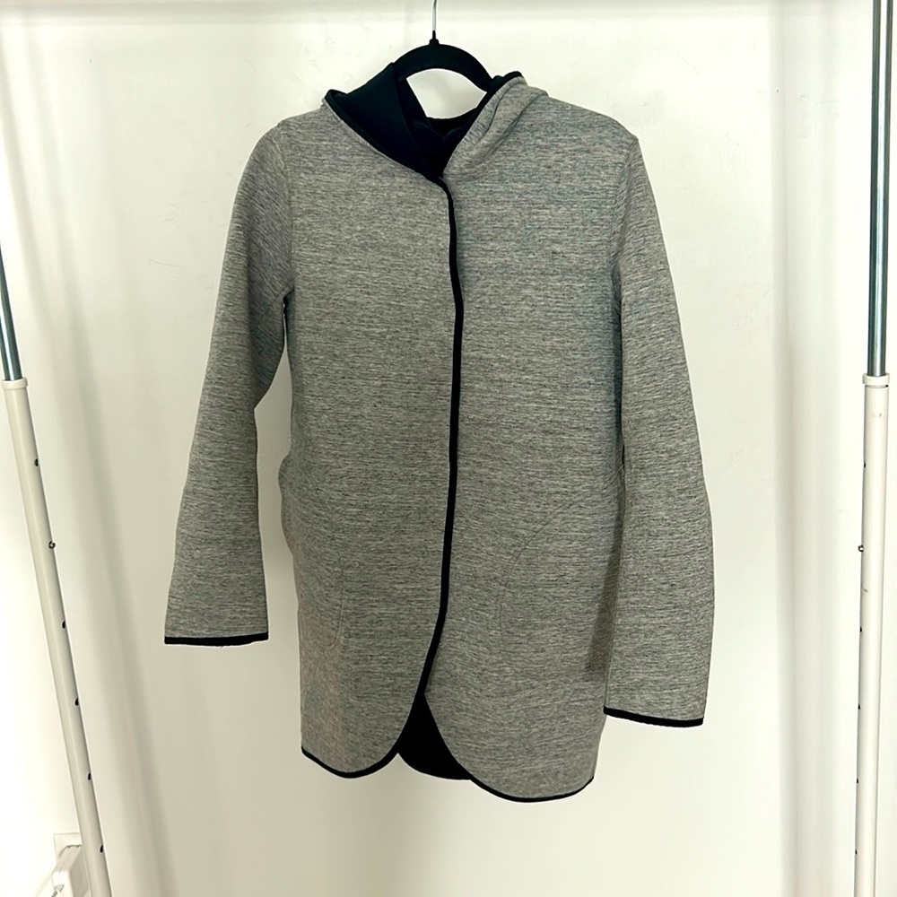Lululemon grey midi button down coat. Size M